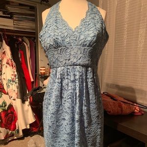 (1)blue (1)mint allover lace dress with halter top